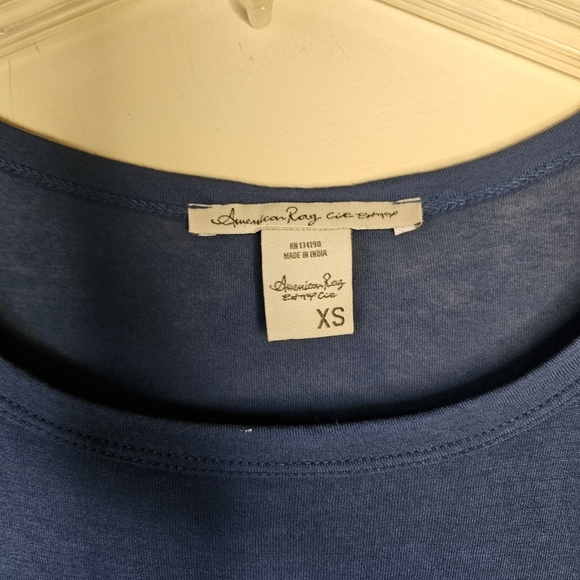 American Rag Floral USA Flag Cold Shoulder Size XS Oversized - Picture 6 of 7